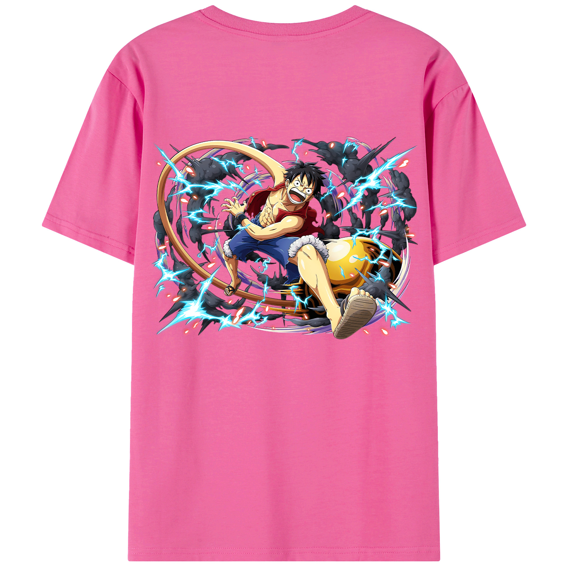 ワンピース モンキー・D・ルフィ ONE PIECE Monkey D. Luffy レディース半袖Tシャツ(バックプリント)
